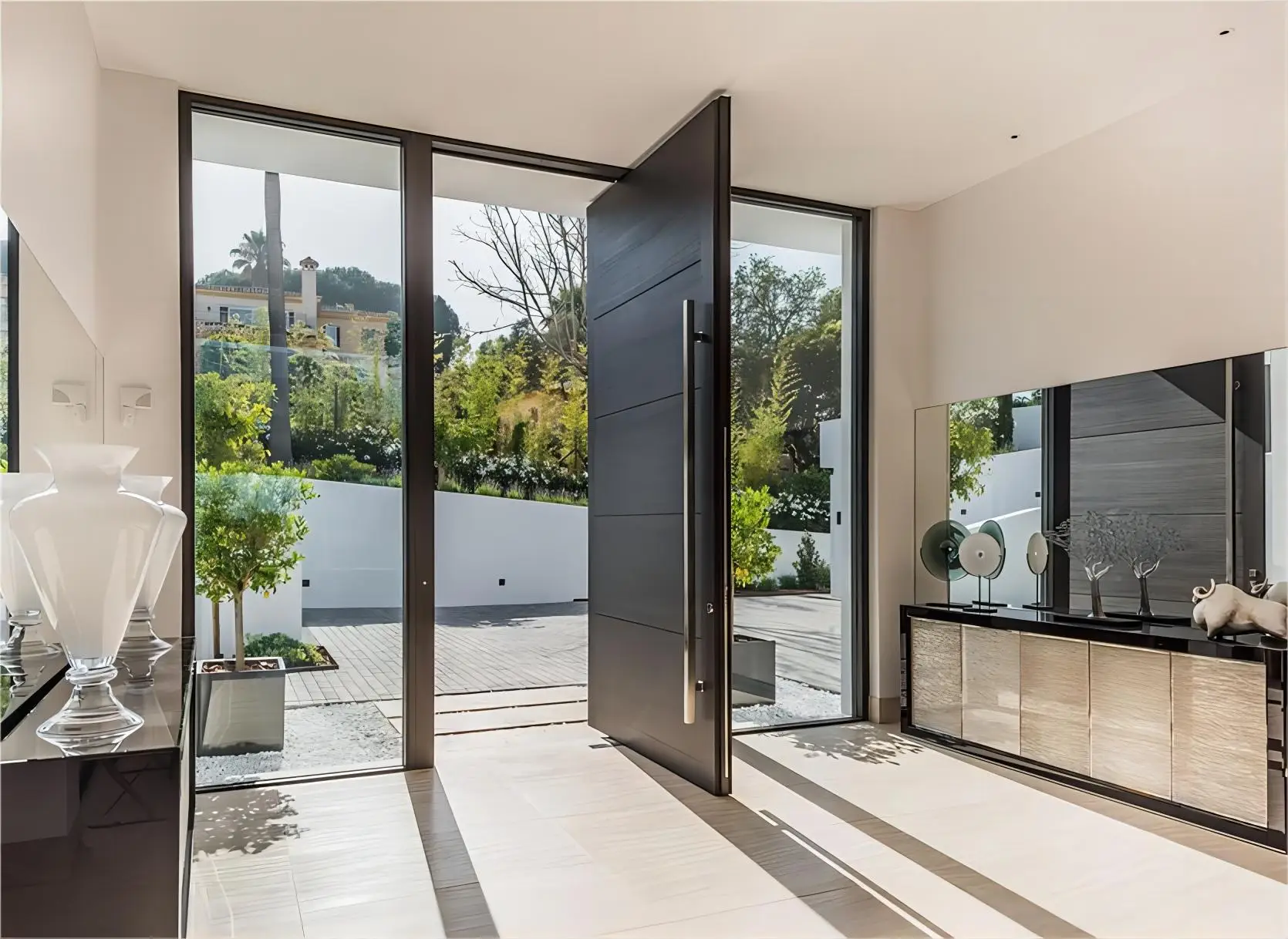 

Sixinalu New Luxury Design High Quality Aluminum Alloy Security Door Metal Wrought Iron Entrance Door Custom Size and Color