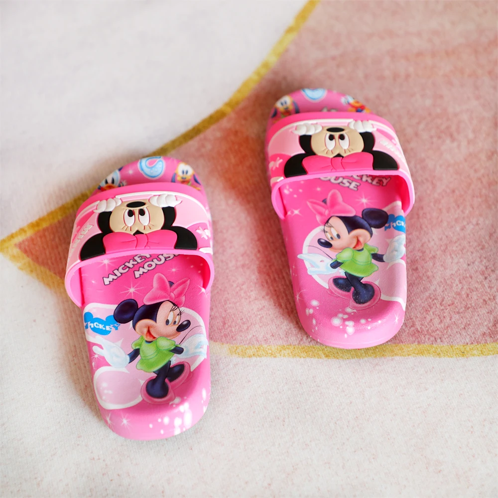 Children sandals New Summer Children Sandals Kids Cartoon Minnie Toddler Boys Girls Soft Sole Shoes Anti-Slip Slippers Wearable in all seasons