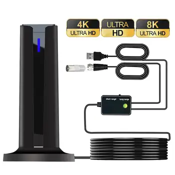 Antenna TV da Interno per Tutti i Televisori Smart, Lunga Portata e Segnale Digitale HD con Amplificatore per Canali Locali, Supporta 4K 1080P