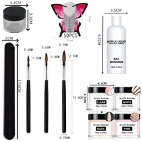 Acrylic dip Powder Kit with jar / EMA monomer / nail brush / nail file / nail form /3 in 1 acrylic  powder 1