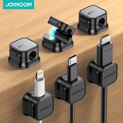 Joyroom Magnetic Cable Clip Set - Adhesive Wire Organizer (6 Pcs Black)