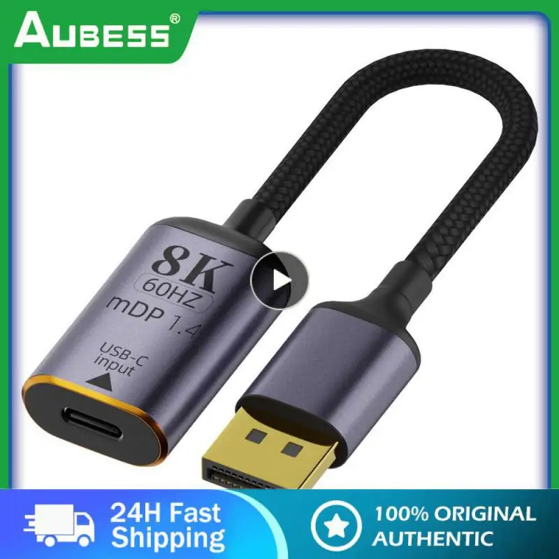 노트북 TV용 프리미엄 HDMI 호환 USB-C 비디오 어댑터, C타입 DP/미니 DP 변환기, 수-암, 8K 60Hz