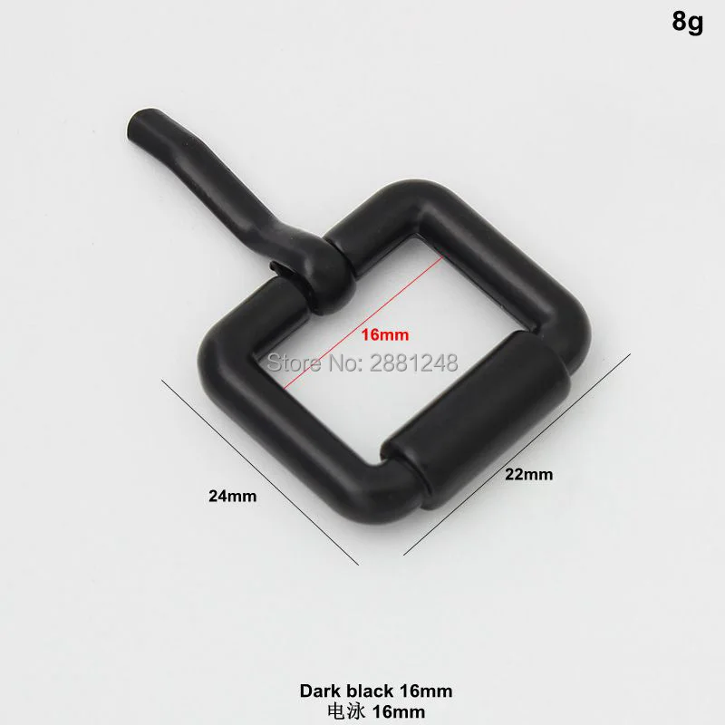 10-30-100pcs dark black dark black turnbuckle zinc alloy square pin buckle bags/belt bag belt strap metal pin buckl DIY adjuster