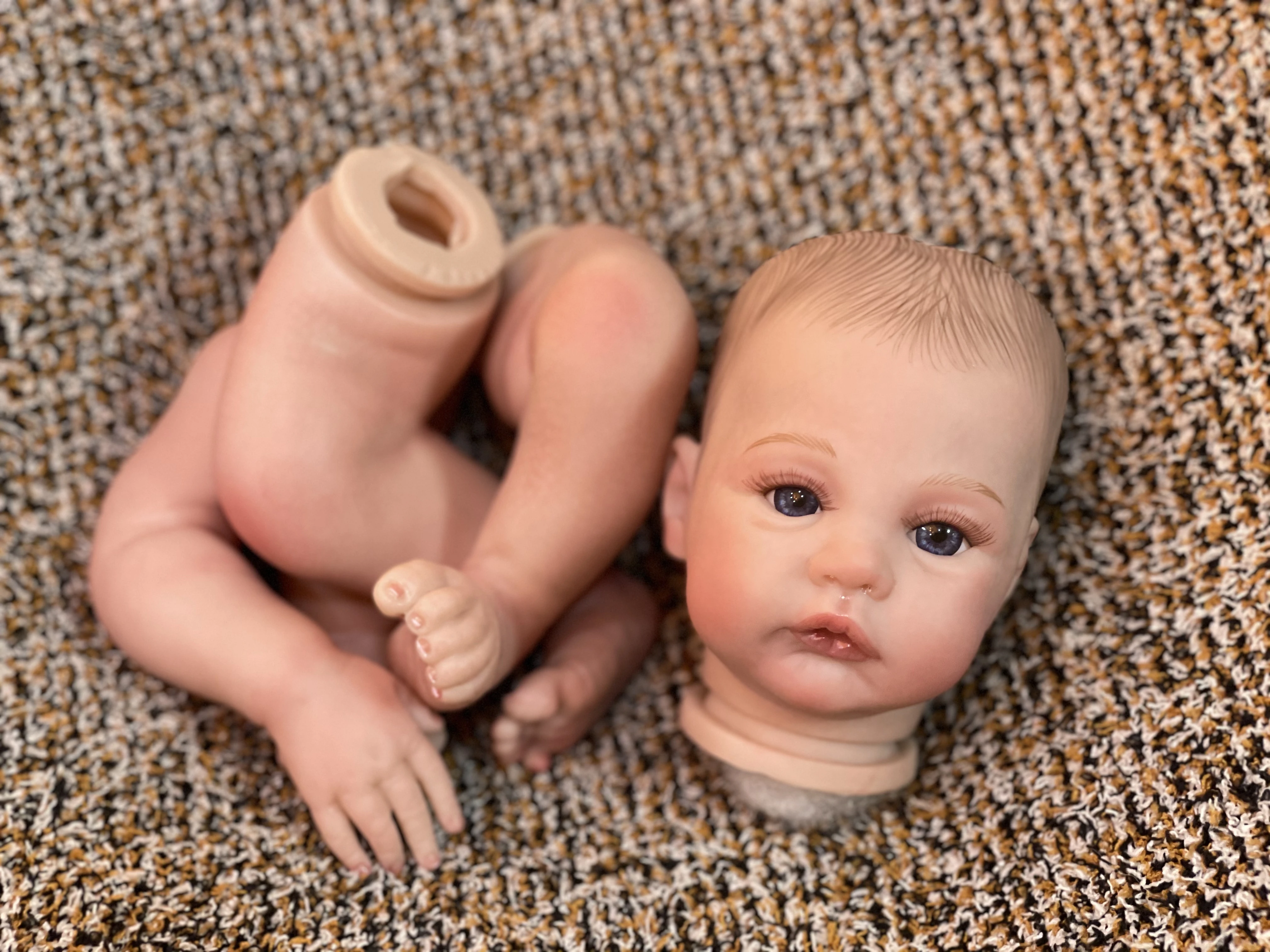 

18 дюймов 3D окрашенные наборы для новорожденных ручной работы Реалистичная кукла для новорожденных НЕОБРАБОТАННАЯ кукла ручной работы