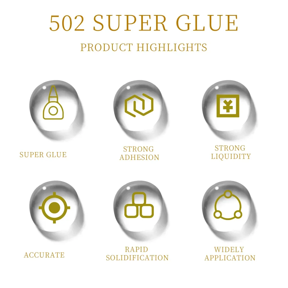 BIGLU 502 Super Glue Quick-drying Cyanoacrylate Instant Leather Rubber Wood Metal Strong Bond Liquid Adhesive Tool 5