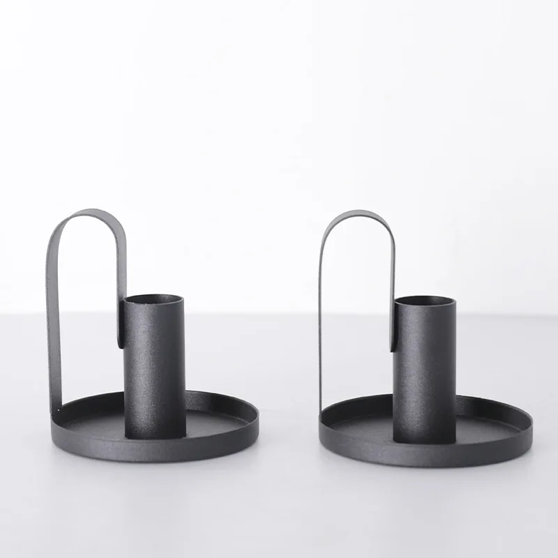 Simple Small Wrought Iron Metal Candle Holder Seat candle holders