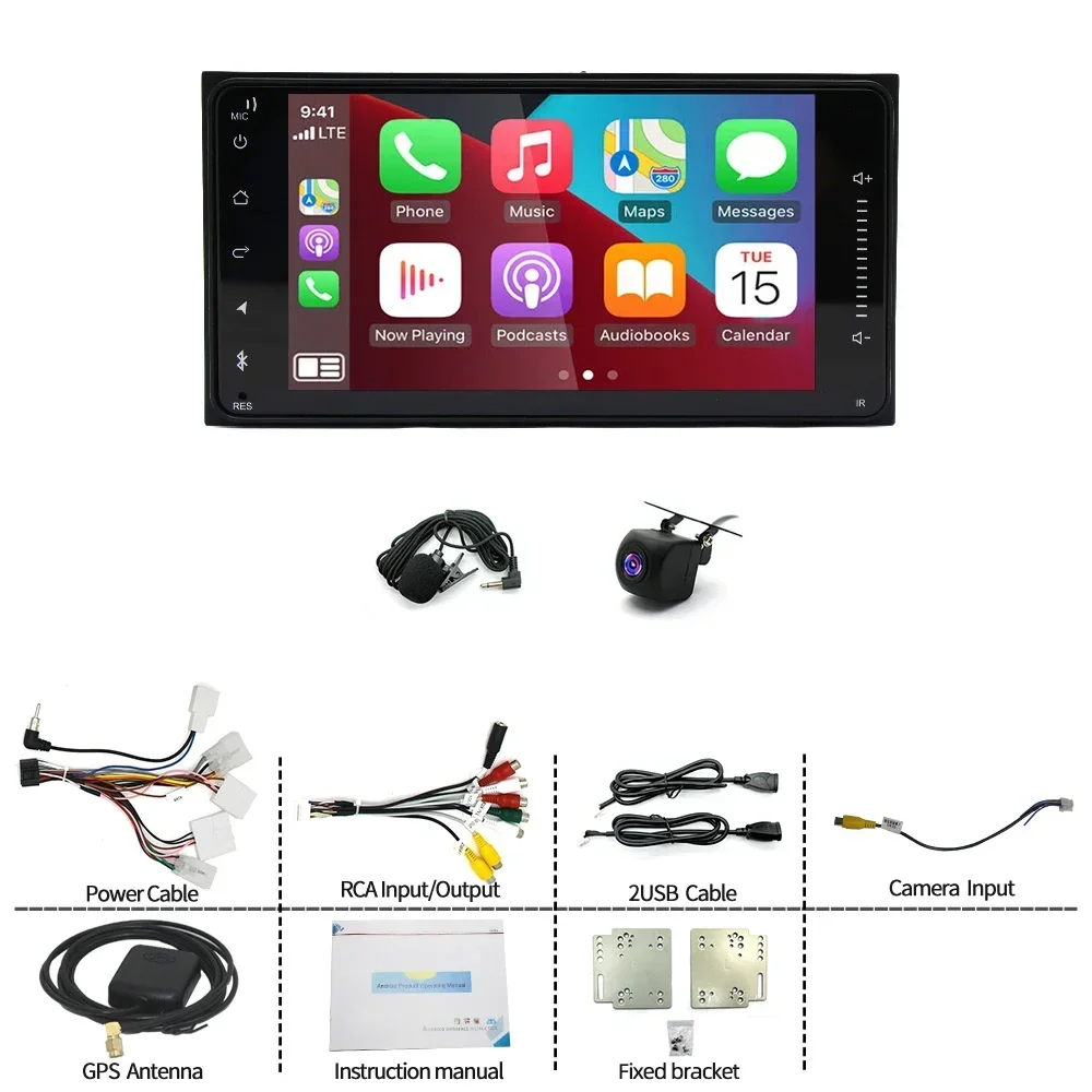 For Subaru Forester 2013-2014 7in Dual-Touch Android13 Car Navigation Built-in Carplay+Android auto/4+64G+AHD Camera+Microphone
