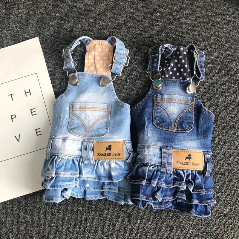 

Small Dog Dress Denim Skirt Cat Puppy Doggie Pet Jeans Dresses Yorkshire Shih Tzu Maltese Pomeranian Poodle Bichon Dog Clothing