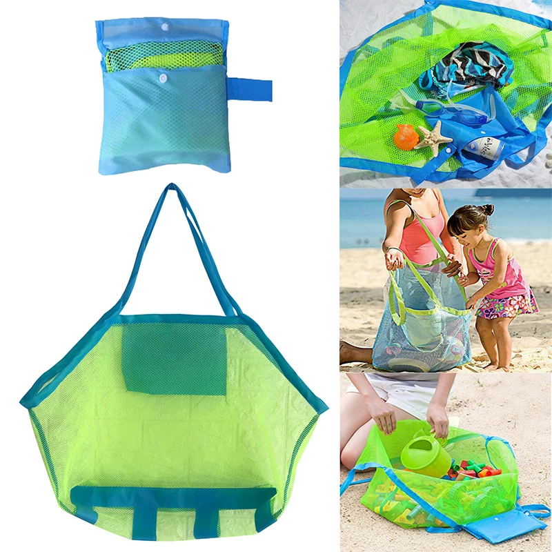 Kids Beach Toys Clothes Bags Toy Storage Sundries Organizers Bag Outdoor Beach Mesh Bag Children Sand Away Foldable Protable