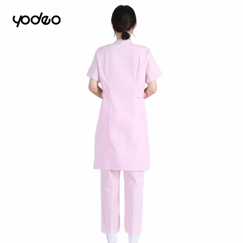 Quick-dry sport medical set high temperature resistance stretcg and comfortable top and pant doctor nurse outfit scrubs uniform
