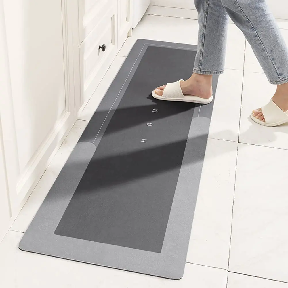 Kitchen Floor Mat Diatom Mud Pad Super Absorbent Bath Pad Anti-Slip Carpet  Kitchen Mats Wipeable Wash Long Strip Carpet - AliExpress