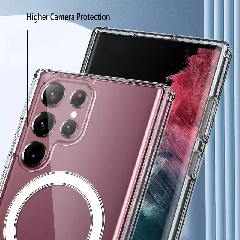 Enhanced Magsafe-Compatible Shockproof Clear Case with Wireless Charging