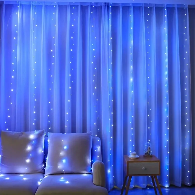 Cadena de luces LED para cortina con USB, 8 modos, 3, 4 y 6 m, para decoración de bodas, dormitorios, fiestas en el hogar, vacaciones, 2025