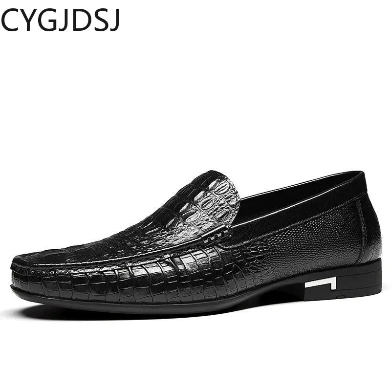 

Туфли крокодиловые мужские классические, кожа, без застежки, Классические лоферы, офисные классические, итальянские туфли-оксфорды, для свадьбы