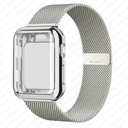 Elegant Stainless Steel Milanese Loop Watch Strap and Case - 42mm series 321 (Starlight)