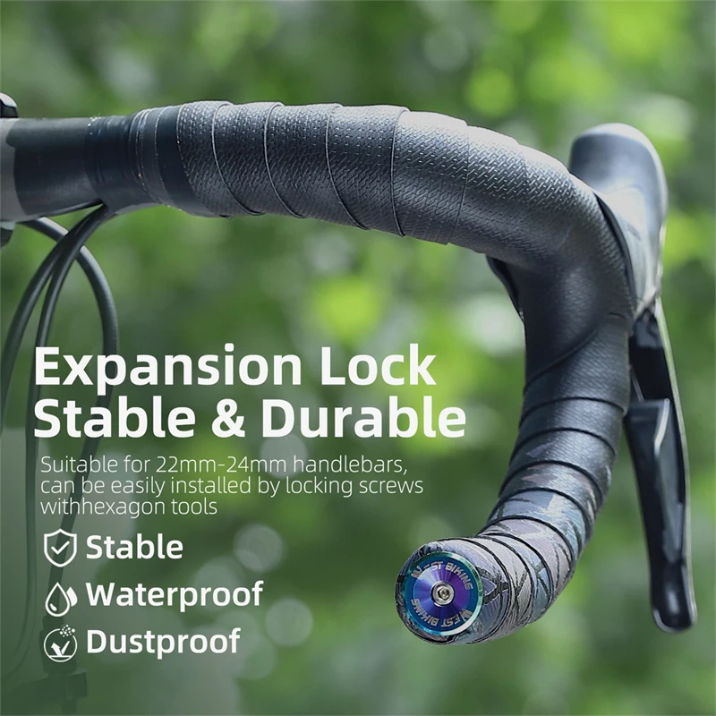 WEST BIKING Multicolor Bicycle Expansion Plug With Tools Aluminum Alloy MTB Road Bike Handlebar Stopper Bike Bar End Plugs