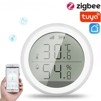 Tuya Smart ZigBee Temperature And Humidity Sensor Wireless LED Screen Display Working With Google Assistant Tuya Zigbee Hub