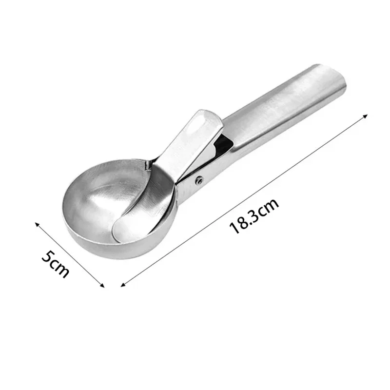 Ice Cream Scoop Ice Shovel Scoop Ice Cube Scoop 1pcs Ice Cream Scoops Stacks Stainless Steel Ice Cream Digger Non-Stick Fruit Ball Maker Watermelon Spoon Tool