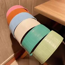 

Korean Candy Color Crocodile Skin Hair Band For Women Girls Simple Solid Wide-sided Headband Fashion Ladies Hair Accessories