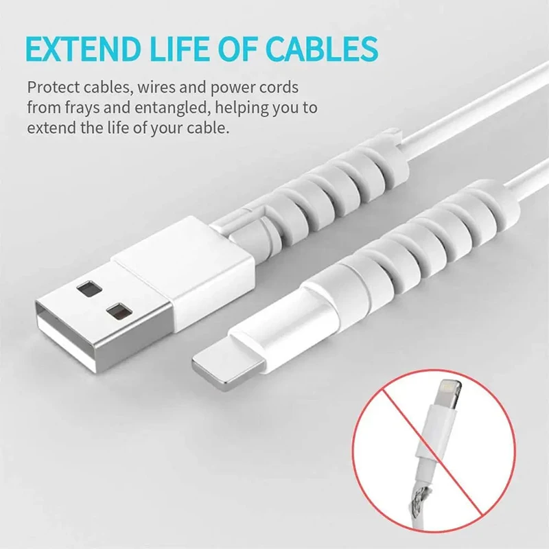 Cable Protector Cover Silicone Bobbin Winder for IPhone 13 Samsung S21 Xiaomi Poco Cable Charger Cord Organizer Clip 10PCS