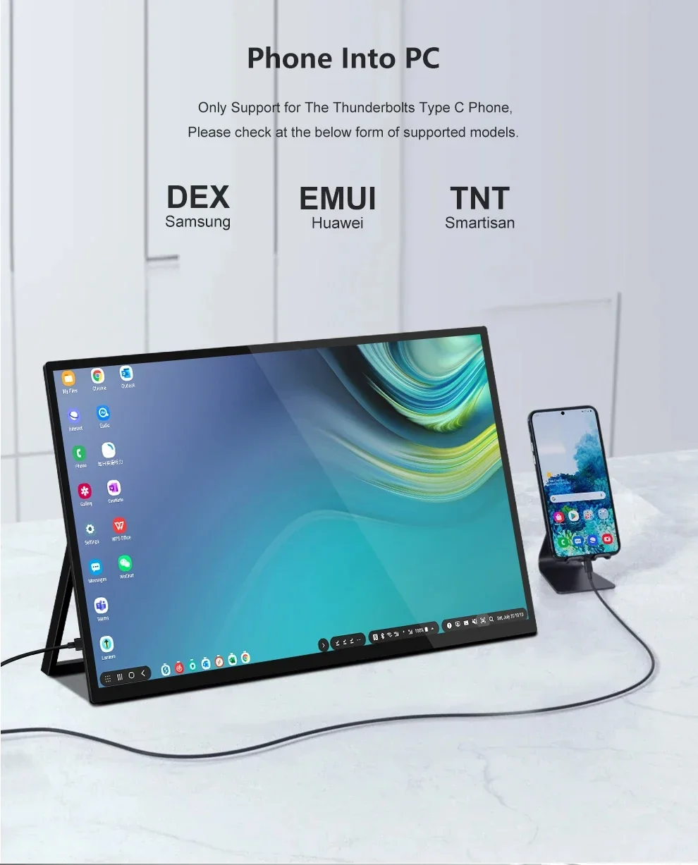 HGFRTEE 15.6 Inch Touch Portable Monitor ADS-IPS 1920*1080P 300cd/m2 Extended Display for Laptop Second Screen XBox PS4/ 5