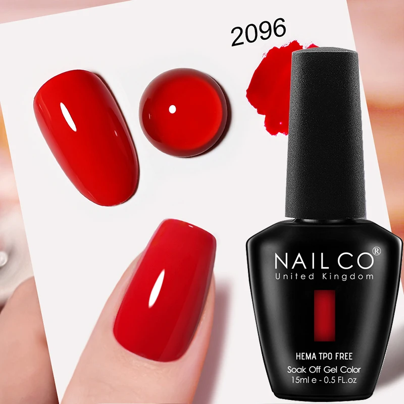 NAILCO Premium Soft Color Gel Polish - Vibrant Semi-Permanent Varnish, HEMA & TPO Free