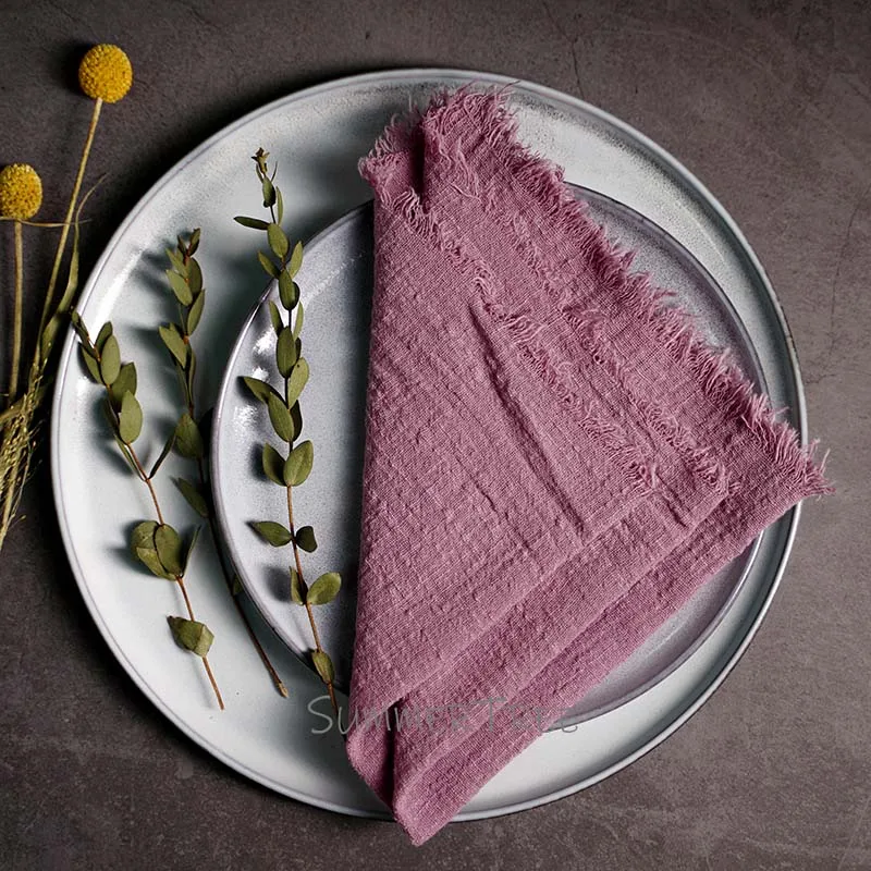 Rustic Cotton Gauze Napkins - Vintage-Style Tea Towels for Elegant Table Decoration