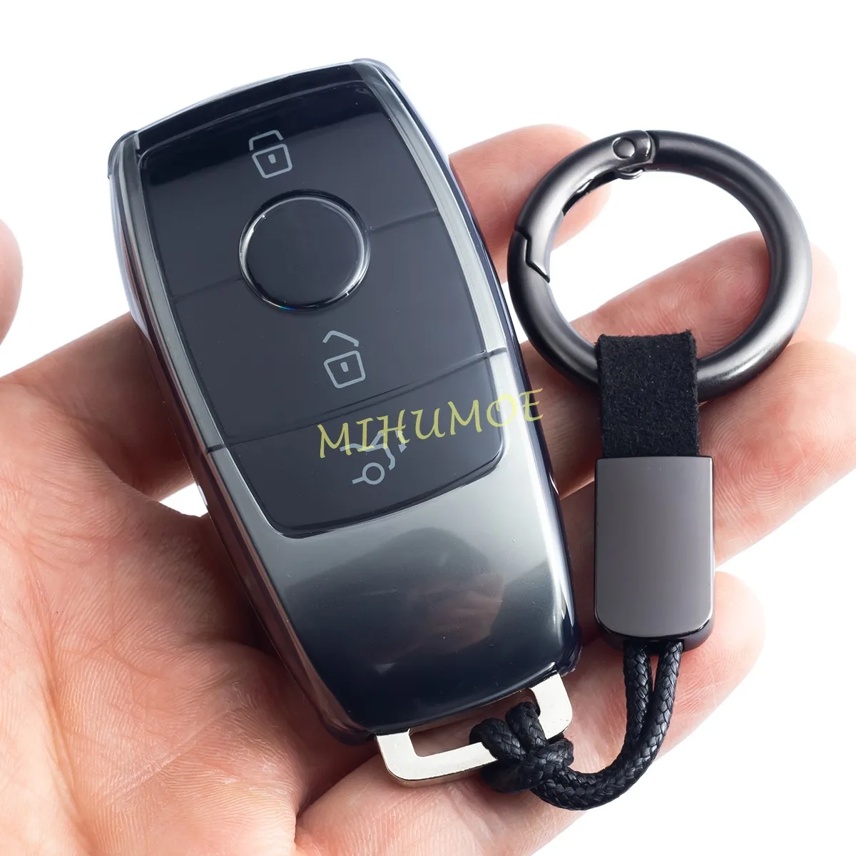 Black Transparent Key Fob Case Cover Holder Keychain