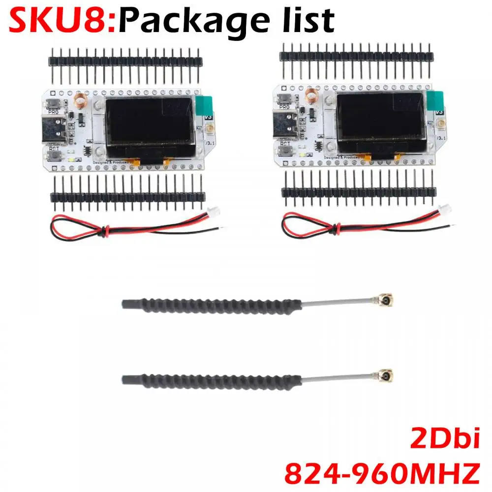 2sets ESP32 lora32 lora 32 V3 Kit SX1262 868MHz 915MHz 0,96 OLED Display Development Board für Meshtastic Geräte – Detail 17
