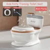 Baby Potty Toilet Seat Realistic Potty Training Seat for Toddlers Boys Girls Soft PU Pad Wipe Storage Music Playing Function 1