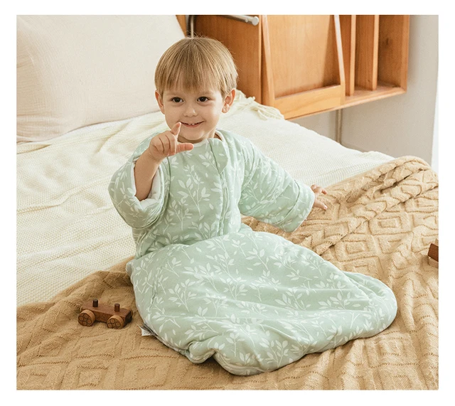 Duomiaomiao Saco de dormir para bebé, saco de dormir de algodón de invierno  para niños pequeños con pies 2t-3t, 2.5 TOG acolchado manta para bebés que