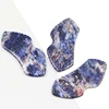 Sodalite New Shape Gua Sha Tool Face Massager Skin Care Neck Body Sawtooth Scraping Board Beauty Product 5