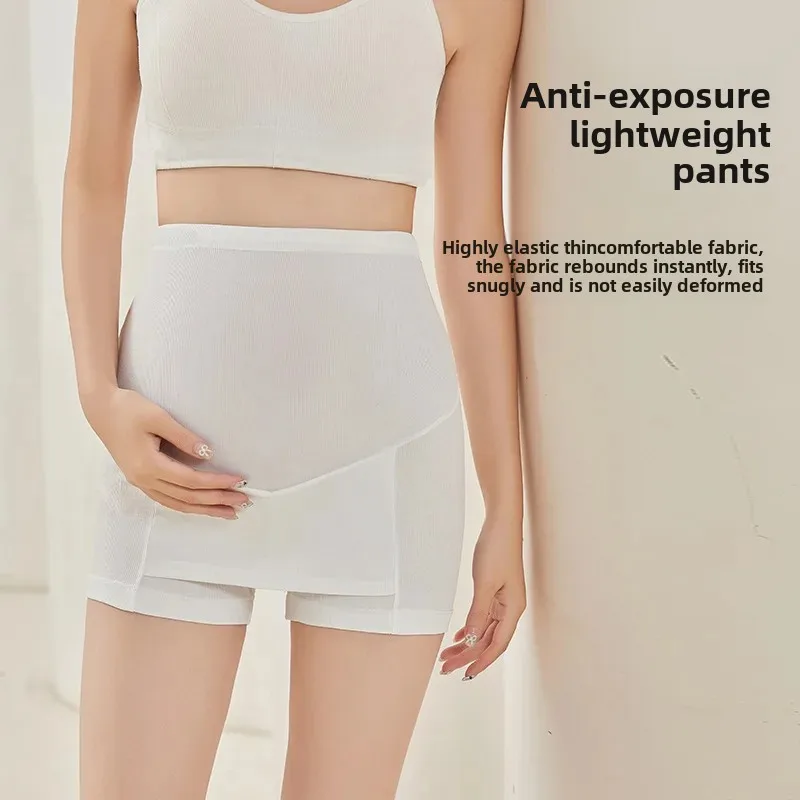 Ice Silk Safety Pants for Pregnant Women Summer Thin Large Size Cover up Base Layer Pants Prevent Exposure And Embarrassment