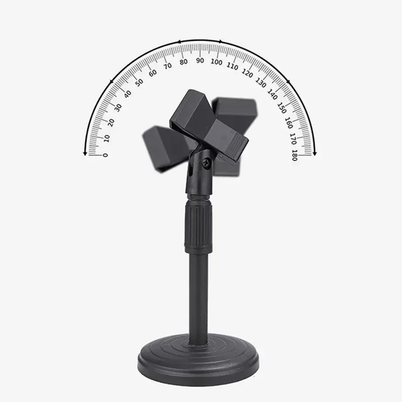 Desktop Microphone Stand Upgraded Adjustable Table Mic Stand with Base Micro Microphone Holder Mic Clip for Podcasts Singing