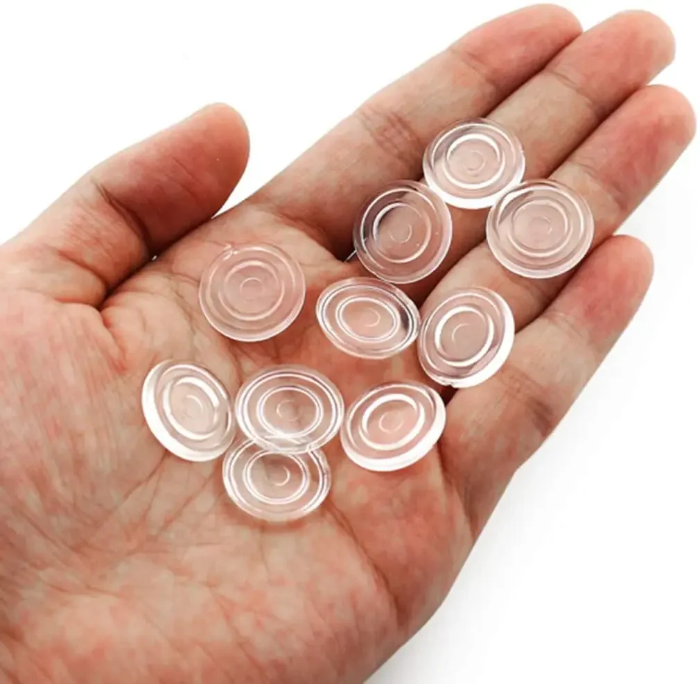 10Pcs 18/24mm Soft Anti Slip Pads Round Glass Table Top Bumpers Non Adhesive Bumpers Pad Plastic Suction Pad for Table Glass Top table top pads