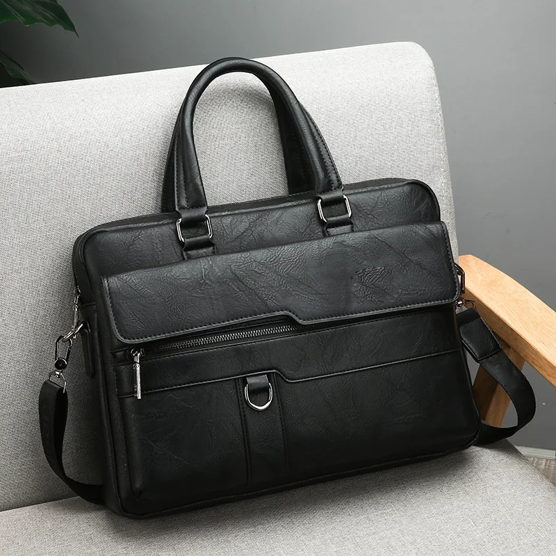 Men Briefcases Bag For 14 inch Laptop Business Travel Handbags Leather Office Shoulder Bags For Man leather briefcase document bag laptop sleeve bag canvas briefcase