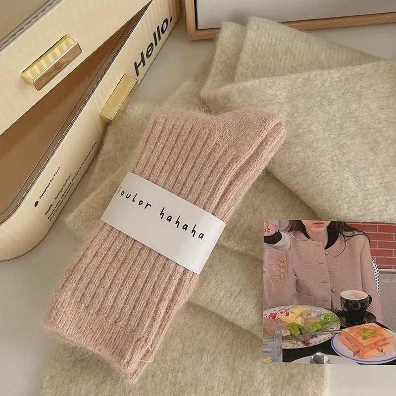 Cozy Women's Cashmere Wool Thermal Winter Socks - Japanese Fashion Harajuku Style