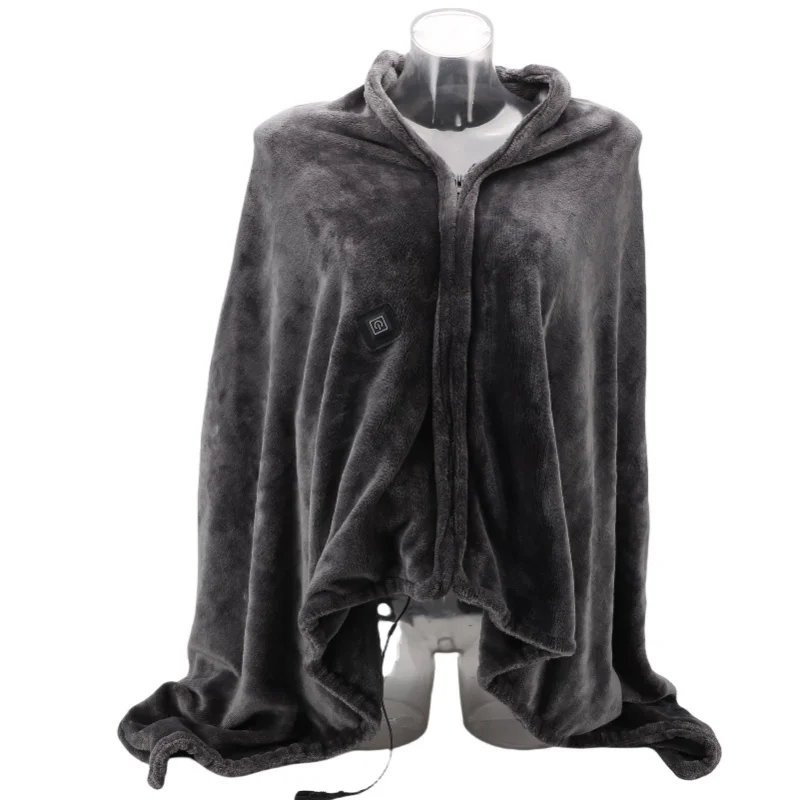 USB 전기 가열 담요 3단계 온도 조절 코랄 플리스 웨어러블 히팅 담요 숄 랩 가정 및 사무실에서 보온 유지