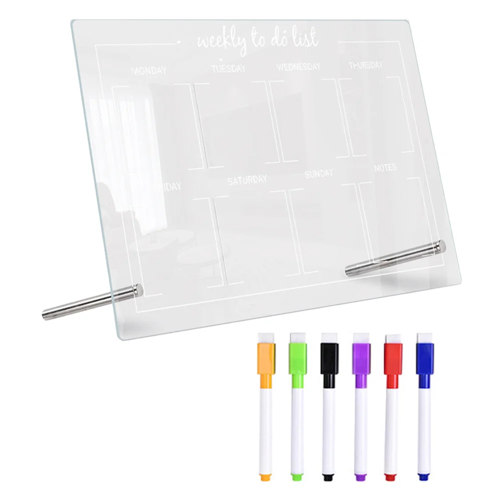 

1 Set of Acrylic Whiteboard for Desk Tabletop Dry Erase Board Transparent Memo Board Planning Board