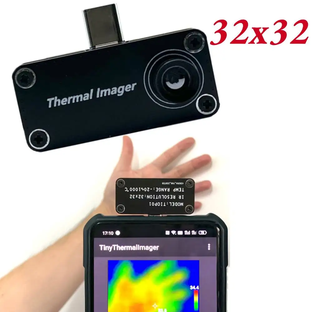 Petite caméra d'imagerie thermique caméras thermographe IR externe professionnelle Vision nocturne résolution 32x32 pour téléphone portable Android