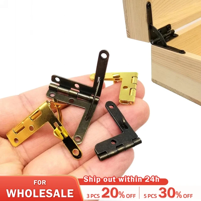 12pc Support Spring Hinge with Screw L Shape 90 Degree Golden