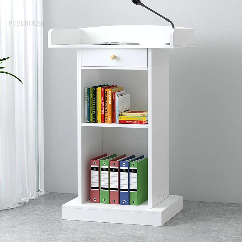 Minimalist Hotel Lobby Cafe Reception Desks Modern Restaurant Cashier Bookshelf Podium Teacher Classroom Church Lectern Pulpit H