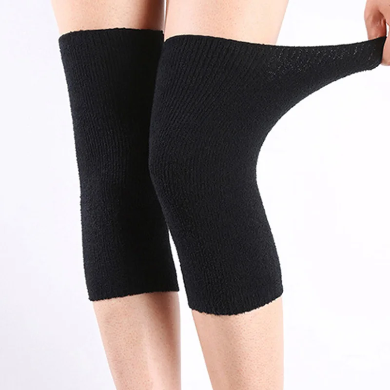 1Pair Women Light Weight Warm Knee Sleeve Solid Winter Coldproof Warm ...