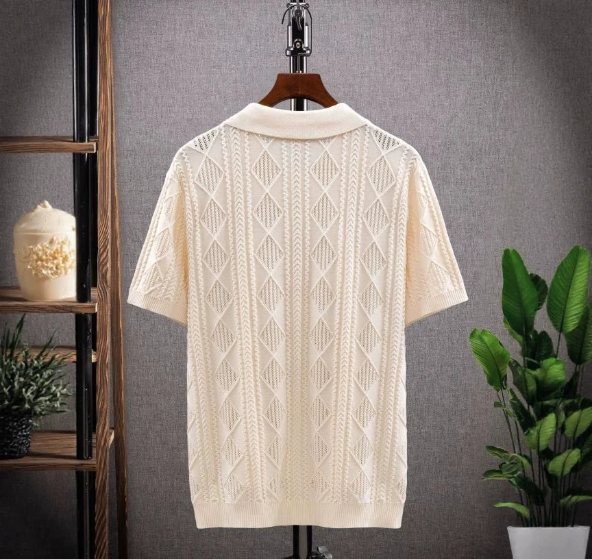 Polo a Righe Casual a Maniche Corte in Maglia per Uomo 2026 - immagine 3