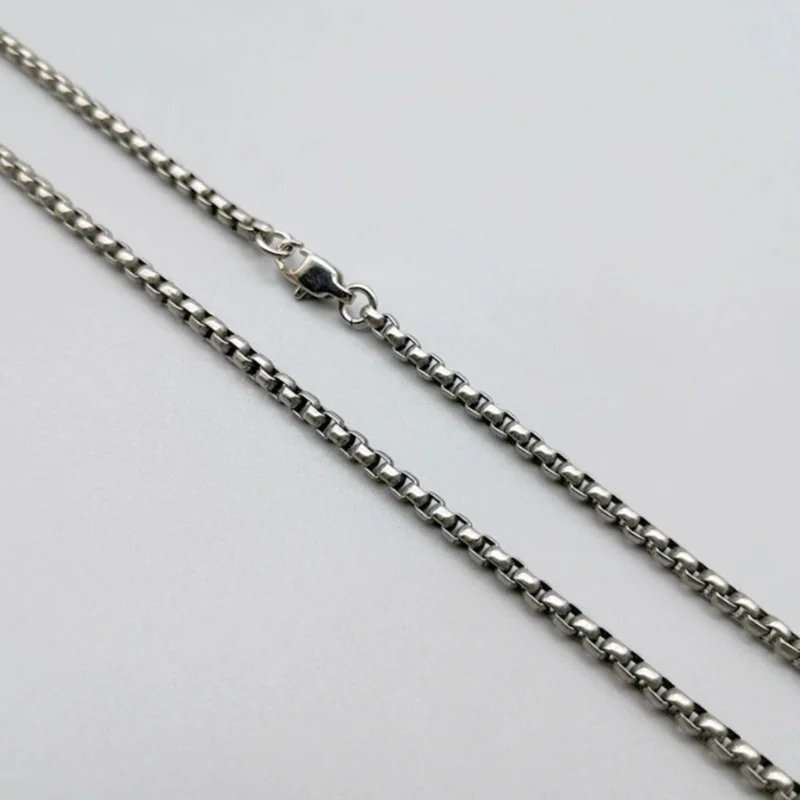 New TA1 Pure Titanium Box Chain Necklace 3mm Men Women Unisex NO Allergic Skin Care Health Titanium Square Link Necklaces