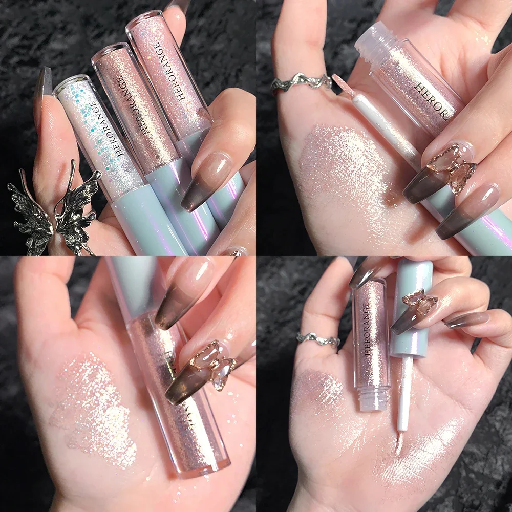 Liquid eyeliner eyeshadow pencil eyeliner pencil makeup pen Glitter highlighter liquid eye shadow eyeliner durable waterproof gold shimmer shine eye silkworm pencil makeup beauty tool
