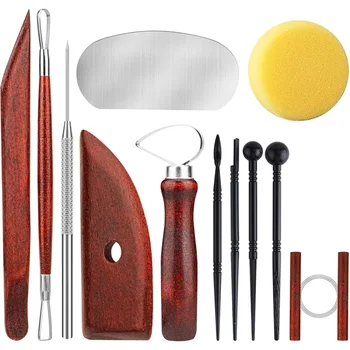 M12K-Kit di strumenti per ceramica Set di strumenti per argilla polimerica per scolpire, strumenti per argilla secca all'aria St