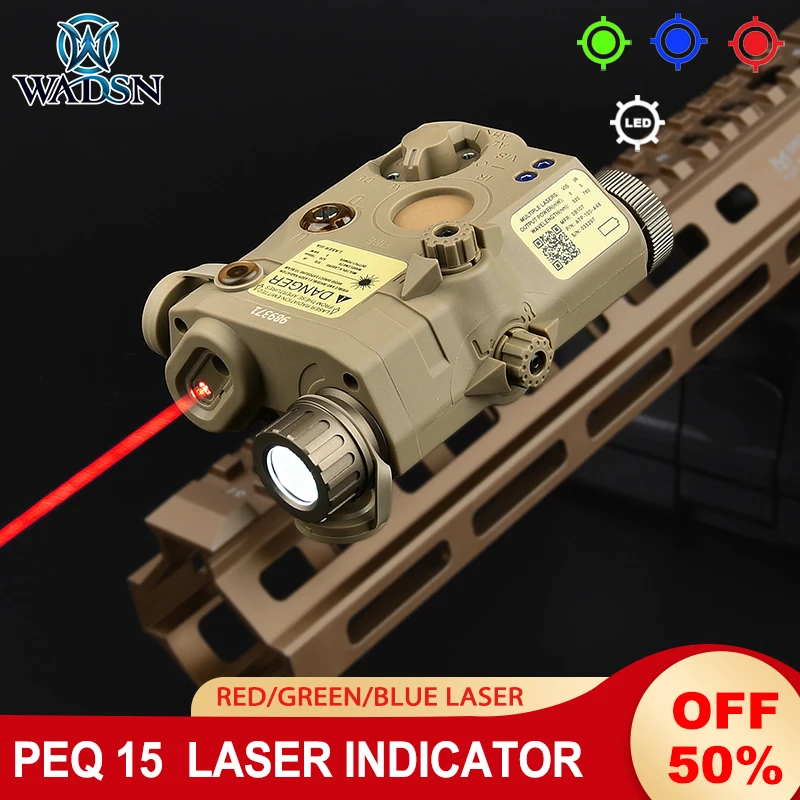 WADSN Tactical M600 Scout Light PEQ15 Red/Green Laser With Double Control Switch 