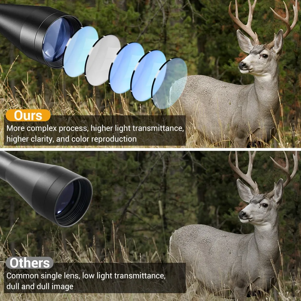 Rifle Scope 3-9x40 Hunting Riflescope Optical Scope Green Red Illuminated 11/20mm Rail for Air Rifle Optics Hunting Airsoft Sniper Scopes