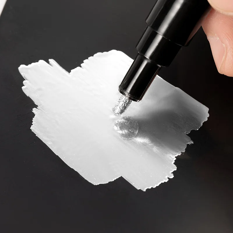 Mirror Silver Electroplating Marker Pen Chrome-plated Paint Pen 1-2mm Line Width